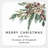 Carré Sticker de Noël Holly d'hiver (Devant)