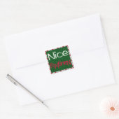 Carré Sticker de Noël - Naughty ou Nice (Enveloppe)