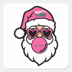 Carré Sticker de Noël Père Noël Joyeux