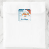 Carré Sticker de Noël Père Noël joyeux (Sac)