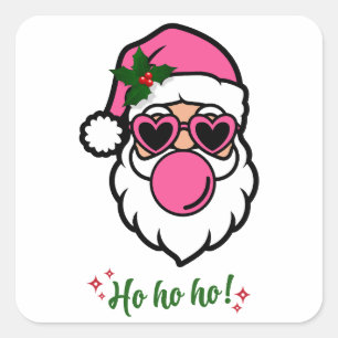 Carré Sticker de Noël Père Noël Joyeux