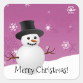 Carré Sticker de Noël Pink Snowman (Devant)