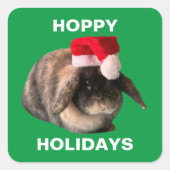 Carré Sticker de Noël pour lapin Holland Lop (Devant)