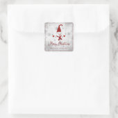 Carré Sticker de Noël Red Cute Snowman (Sac)