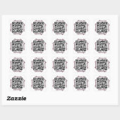 Carré Sticker de NOM personnalisé Amanda QR Code (Feuille)