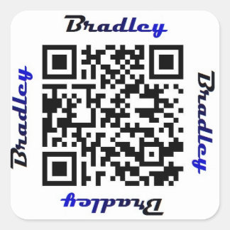 Carré Sticker de NOM personnalisé Brad (Bradley) QR Code