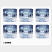 Carré Sticker de nuit d'hiver (Feuille)