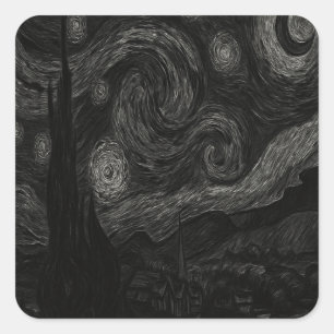 Carré Sticker de nuit gothique foncé