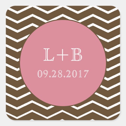 Carré Sticker de parti Wavy Chic (rose) (Devant)