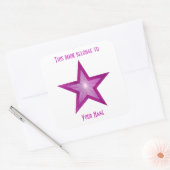 Carré sticker de plaque rose Star blanc (Enveloppe)