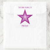 Carré sticker de plaque rose Star blanc (Sac)