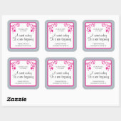 Carré Sticker de préférence de mariage floral (Feuille)