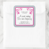 Carré Sticker de préférence de mariage floral (Sac)