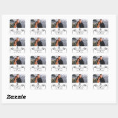 Carré Sticker de préférence pour mariage à clé noire et (Feuille)