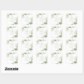 Carré Sticker de première communion à feuilles vertes do (Feuille)