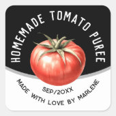 Carré sticker de purée de tomate avec tomate rouge (Devant)