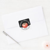 Carré sticker de purée de tomate avec tomate rouge (Enveloppe)