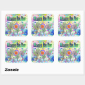 Carré Sticker de rêve profond Marina Del Rey (Feuille)