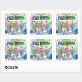 Carré Sticker de rêve profond Palm Springs (Feuille)