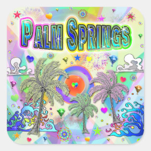 Carré Sticker de rêve profond Palm Springs