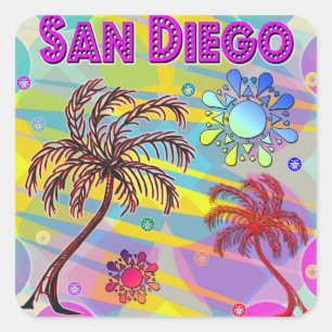 Carré Sticker de San Diego Happy et Hope