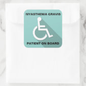 Carré STICKER de sensibilisation Myasthenia Gravis (Sac)