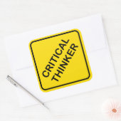 Carré Sticker de signalisation d'avertissement de penseu (Enveloppe)