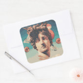 Carré Sticker de statue esthétique Vaporwave (Enveloppe)