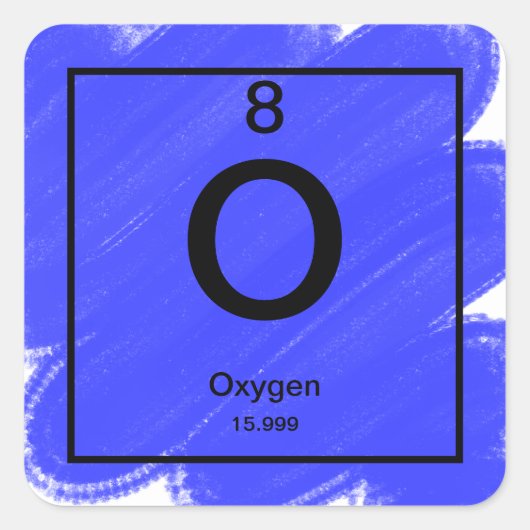 Carré Sticker de table périodique - Oxygène (Devant)