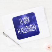Carré Sticker de texte Halloween bleu nuit (Enveloppe)