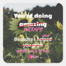 Sticker de tournesol amusant de maman aux enfants 