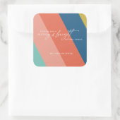 Carré Sticker de vacances joyeux et rayé (Sac)