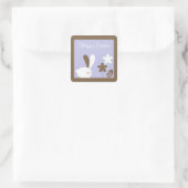 Carré Sticker de voeux de Pâques heureux (Sac)