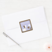 Carré Sticker de voeux de Pâques heureux (Enveloppe)