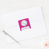 Carré Sticker de volley-ball féminin - rose avec violet (Enveloppe)