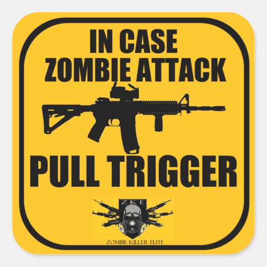 Carré Sticker déclencheur de l'attaque par zombie Coque (Devant)