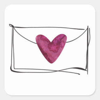 Carré Sticker d'enveloppe aquarelle
