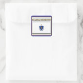 Carré Sticker Design Drapeau d'État du Massachusetts (Sac)