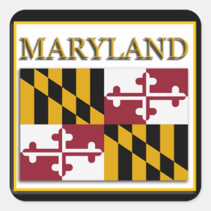 Carré Sticker Design Drapeau du Maryland