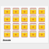 Carré Sticker Design Drapeau du Nouveau-Mexique (Feuille)