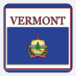 Carré Sticker Design Drapeau du Vermont