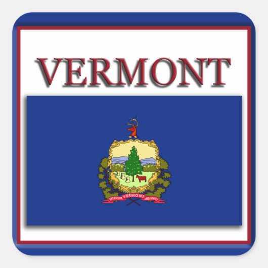 Carré Sticker Design Drapeau du Vermont (Devant)