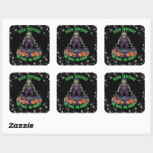Carré 🖤 Sticker d'Halloween Frankenstein noir 💀 🎃 (Feuille)