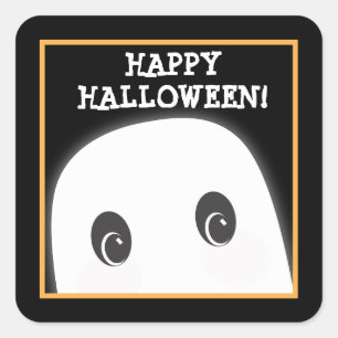 Carré Sticker d'Halloween Ghost Éffrayant personnalisabl