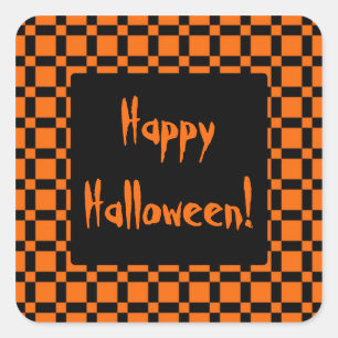 Carré Sticker d'Halloween orange et noir
