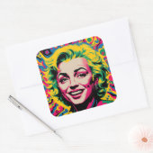 Carré Sticker d'icône pop art (Enveloppe)