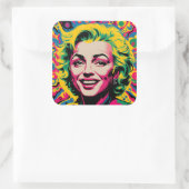Carré Sticker d'icône pop art (Sac)