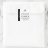 Carré Sticker d'ingrédients de produit noir blanc (Sac)