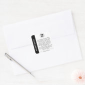 Carré Sticker d'ingrédients de produit noir blanc (Enveloppe)