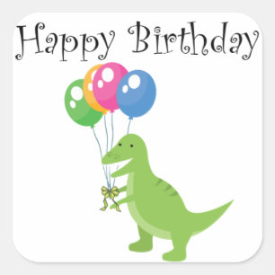 Carré Sticker Dino Balloon